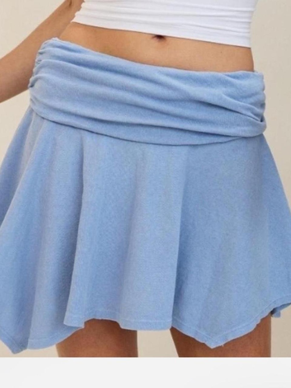 Grey Fold-Waist Flared Women's Skirt